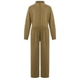 thumbnail image 2 of Sholeno Big Girls Stand Collar Jumpsuit with Pockets Mechanic Boiler Suit One Piece Romper Coverall Dungarees Khaki 12, 2 of 6