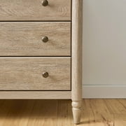 My Texas House Monroe 3 Drawer Nightstand with USB, Brushed Oak Finish