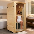 thumbnail image 4 of Genreen Sauna Room,Sauna with Bluetooth, Home Spa Sauna,Two person Far infrared old fir outdoor sauna room, 4 of 6