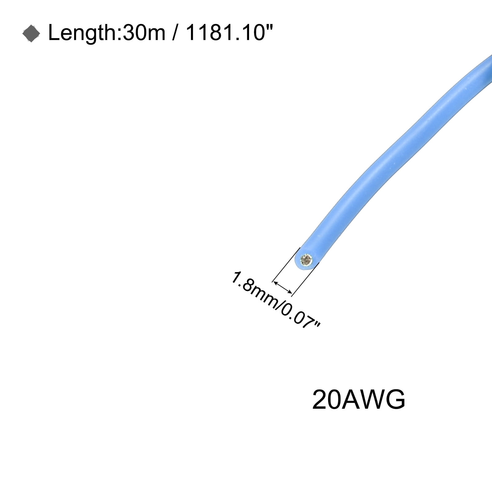 Silicone Wire 20 AWG Blue Spool 30m Electrical Tinned Copper Wire for Car Model Manipulator