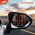 thumbnail image 6 of A-Premium Passenger Side Power Door Mirror - Compatible with Toyota RAV4 2016 2017 2018 - Heated Manual Folding Black Smooth Outside Rear View Mirror w/Turn Signal and Blind Spot Detection, 6 of 9