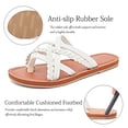 thumbnail image 3 of Ataiwee Women's Flat Slide Sandals - Casual Comfort Braided Multiple Cross Pinstripe Flat Summer Sandals., 3 of 6