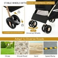 thumbnail image 6 of Demi Bonn 39" 4 Wheels Pet Stroller 3-In-1 Dog Cat Cage Jogger Stroller, Travel Folding Carrier Puppy Stroller with Removable Car Seat Carrier, Black, 6 of 9