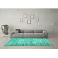 thumbnail image 3 of Ahgly Company Machine Washable Indoor Rectangle Abstract Turquoise Blue Contemporary Area Rugs, 5' x 7', 3 of 4