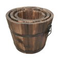 thumbnail image 3 of Container Solid Wood Flower Pot Vintage Wooden Barrel Portable Garden Container, 3 of 8