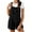 Black, variant on Womens Overalls Shorts Denim Bib Straps Shorts Casual Solid Color Rompers Jumpsuits With Pockets Pants