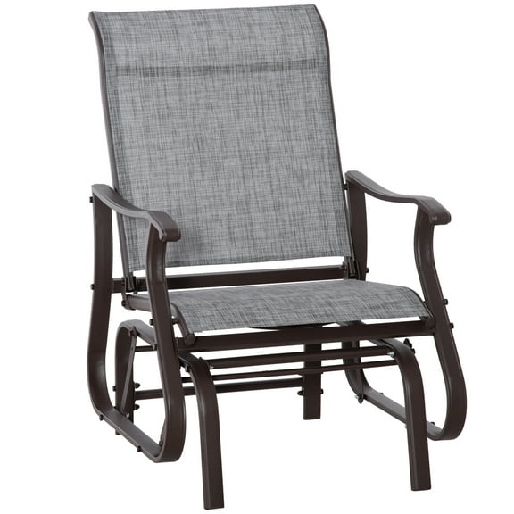 CoSoTower Outdoor Glider Chair, Gliders for Outside Patio with Steel Frame and Mesh Fabric for Backyard, Garden, and Porch, Gray