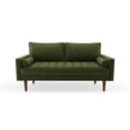 thumbnail image 2 of Pemberly Row 70" Square Arm Modern Velvet & Wood Sofa in Olive Green, 2 of 2