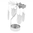 thumbnail image 1 of jifeng Christmas Decor Rotating Candlestick Tea Light Holder Candlestick Owl, 1 of 6