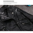 thumbnail image 4 of Girls Jacket Black Kids Girl Spring Pu Leather Motorcycle Coat For Leather,9-10 Years, 4 of 6