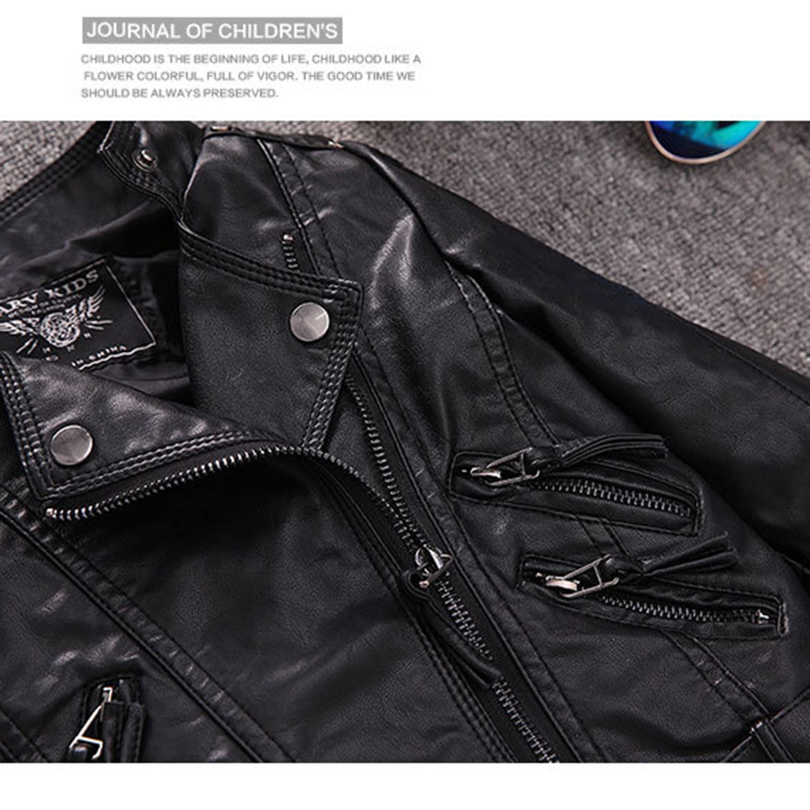Big Kid Girl Coat down for Kids Kids Girl Spring Pu Leather Jacket Motorcycle Coat for Child Faux Leather Jacket Girls Clothes Black 3 4 Years Walmart