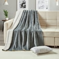 thumbnail image 1 of Sherpa Throw Blanket Super Soft Flannel Reversible Ultra Plush Fleece TV Blanket Gray 50x60, 1 of 7