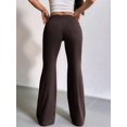 thumbnail image 6 of Women'S Wide Waistband Sweatpants Trendy Baggy High Waisted Casual Trousers Flare Leg Pant Brown S, 6 of 7