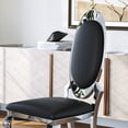 thumbnail image 3 of Luxury Dining Chairs Set of 2, Oval Back PU Upholstered Chairs with Stainless Steel Cabriole Legs, Dining Chairs for Kitchen, Living Room, Office, 3 of 6