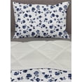 thumbnail image 3 of Floral Comforter & Sham Bedding Set, Art of Blossoming Flowers Romantic of Love, 3 pcs Duvet Set Microfiber Filling Quilt, 5 Sizes, Dark Blue Pale Blue, by Ambesonne, 3 of 4