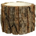 thumbnail image 1 of Wooden Flower Pot Natural Wood Bark Flower Bucket Barrel Planter Rustic Container Garden Home Decor, 1 of 2