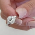 thumbnail image 3 of SOLITAIRE JEWELS 2CT Oval Moissanite Cluster Style Engagement Ring For Gift 18K White Gold, 3 of 4