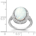 thumbnail image 4 of Sterling Silver Cheryl M Rhodium-Plated Cz And Oval Created Opal Ring (Size 7) Made In China qcm1050-7, 4 of 5