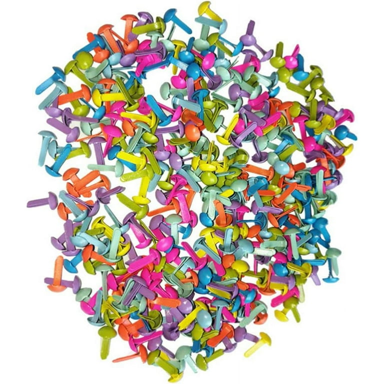 Multicolored) for Paper Crafts 100 Pcs - Round Mini Paper Fastener
