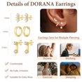 thumbnail image 5 of DORANA 3 Pairs 18K Gold Plated Stud Earrings for Women CZ Stacks Hypoallergenic S925 Sterling Silver Post Earring Set Hoop Earrings Birthday Graduation Mothers Day Jewelry Gifts Teen Her Wife Mom, 5 of 6