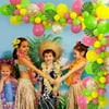 YANSION Hawaiian Tropical Party Decorations,Summer Beach Party Supplies with Flamingo Pineapple Helium Balloons Palm Leaves Decor Garland Bunting Banner for Birthday Luau Hawaii Tiki Party