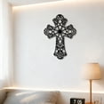 thumbnail image 4 of HELLOYOUNG Vintage Iron Cross Wall Sculpture Metal Wall Art  Sculptures Modern Church Farmhouse Decor Christmas Thanksgiving Gift, 4 of 6