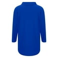 thumbnail image 4 of Adeawade Womens Tshirt 3/4 Sleeve Tops Round Neck Solid Color Simple Style Tee Daily Wear S Blue, 4 of 7