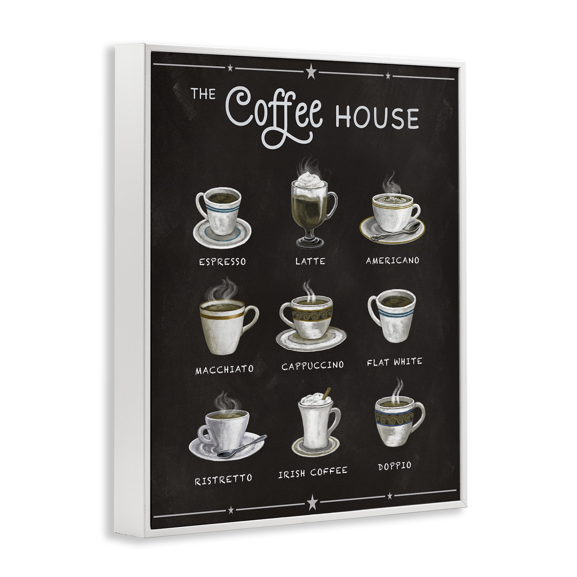 Stupell Industries The Coffee House Menu White Framed Giclee Art, design by Conrad Knutsen