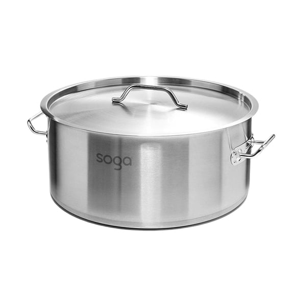 SOGA Stock Pot 8.45 gal Top Grade Thick Stainless Steel Stockpot 18/10