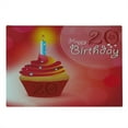 thumbnail image 2 of 20th Birthday Cutting Board, 20 Themed Birthday Party Cupcake with Beams Backdrop Print, Decorative Tempered Glass Cutting and Serving Board, Large Size, Vermilion Pink and Red, by Ambesonne, 2 of 5