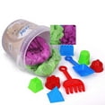 thumbnail image 1 of Playkidz Sandmax 2.3LB Bucket - Beach Day Fun Playset with Castle Molds, Tools, and Clingy Moving Sand -Reusable Storage Container - Sensory Activity and Development - Ages 3+, 1 of 7