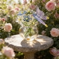 thumbnail image 2 of DefiDgd Handmade Mini Glass Flower Vase Decoration,Glass Flowers Bouquet Small Table Ornaments for Birthday Table Centerpiece Garden Home Decoration,Gift for Mom Women Friends(Purple), 2 of 6