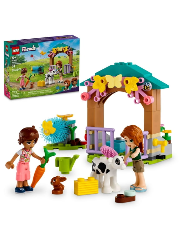 LEGO Friends Autumns Baby Cow Shed Farm Animal Toy Playset with 2 Mini-Dolls, Calf and Bunny Figures, Gift for Girls and Boys Ages 5 Years Old and Up, 42607