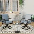 thumbnail image 4 of ALAULM Set of 8 Metal Swivel Rocking Patio Chairs, 360° Rotate & 15° Recline, Heavy-Duty Metal Frame Outdoor Dining Chairs with 3.2" cushion & Removable Covers (Gray), 4 of 9