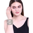 thumbnail image 2 of Efulgenz Indian Bangle Set Rhinestone CZ Crystal Bangle Plain Metal Bangles Bracelet Jewelry for Women Size-2.4, 2 of 4
