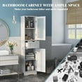 thumbnail image 6 of GOFLAME 67” Tall Narrow Bathroom Storage Cabinet, Corner Floor Cabinet with 2 Doors, 1 Drawer & 3-Level Adjustable Shelves, Slim Storage Organizer for Bathroom, Living Room, White, 6 of 9