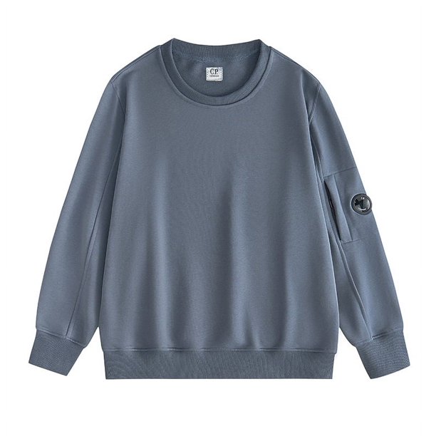 Suéter de cuello redondo de moda para otoño e invierno, informal, con diseño de lentes de color sólido, bolsillo con cremallera, color sólido, para hombres y mujeres