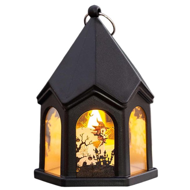 Lámpara de mano de Halloween Jack-O-Lantern, decoraciones de Halloween, vela electrónica LED, decoración de ambiente, velas fantasma, lámpara de viento para cerca de patio, terraza o patio