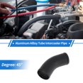 thumbnail image 2 of 3" OD 45 Degree Bend 6064 Aluminum Alloy Tube Intercooler Pipe Surface Blasting Air Intake Connection Hose W/ Double Bead Roll 3.9" Length Black, 2 of 6