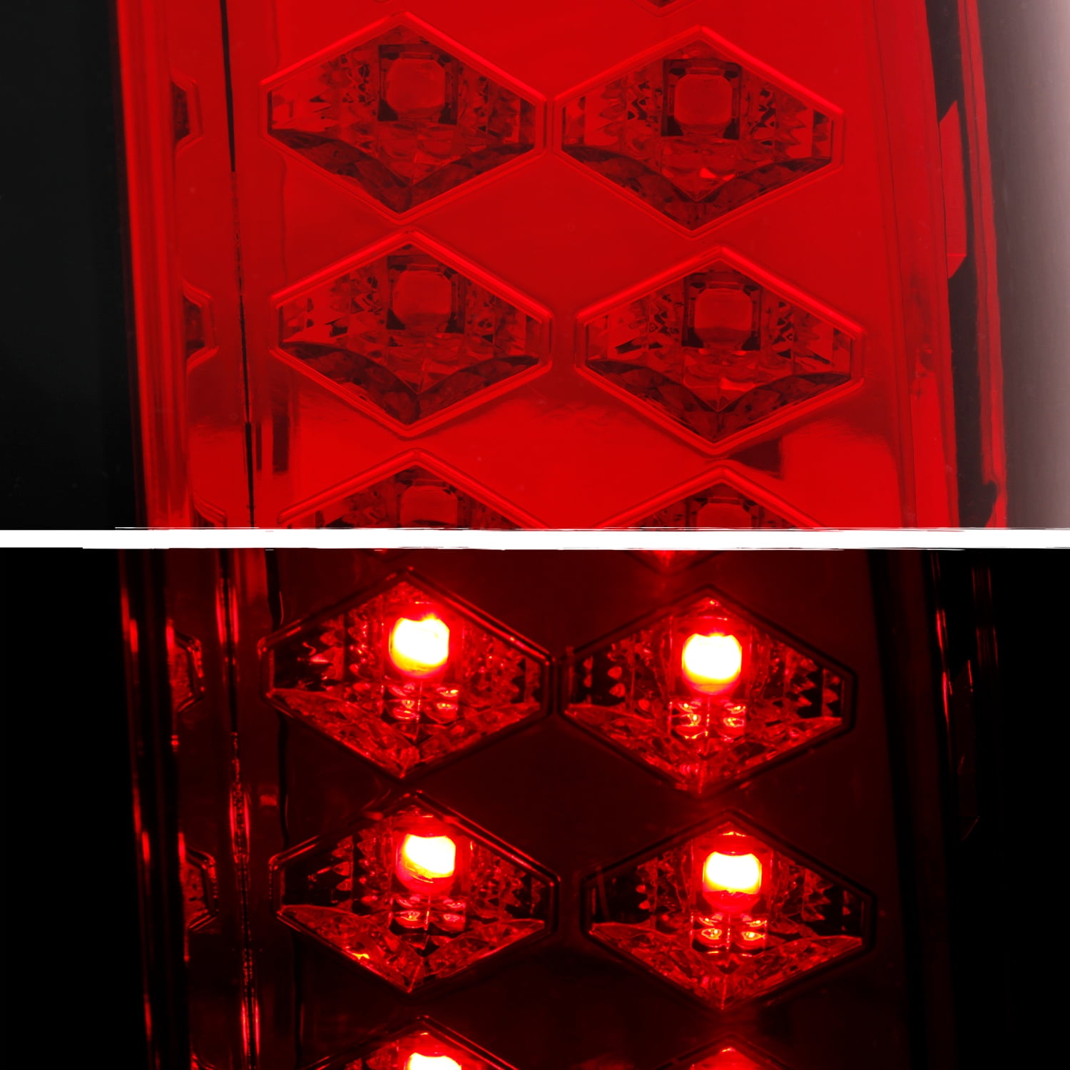 AKKON - For 88-98 Chevy C/K Series Pickup Truck GMC Sierra Rear Red Clear LED Tail Lights Brake Lamps Pair