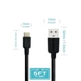 thumbnail image 6 of Esoulk 5ft USB-C to USB-A Charge/Sync Cable for Samsung Galaxy A15 5G - Black, 6 of 8