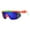 Orange Green, variant on Half Rim Shield Sports Sunglasses Mirror Lens Pink Blue Paint Splash Print UV400