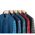 thumbnail image 6 of Spring New Long Sleeve POLO Men's T-shirt Turn-down Collar Loose Solid Plaid Fashion Casual Business Button Tops, 6 of 6