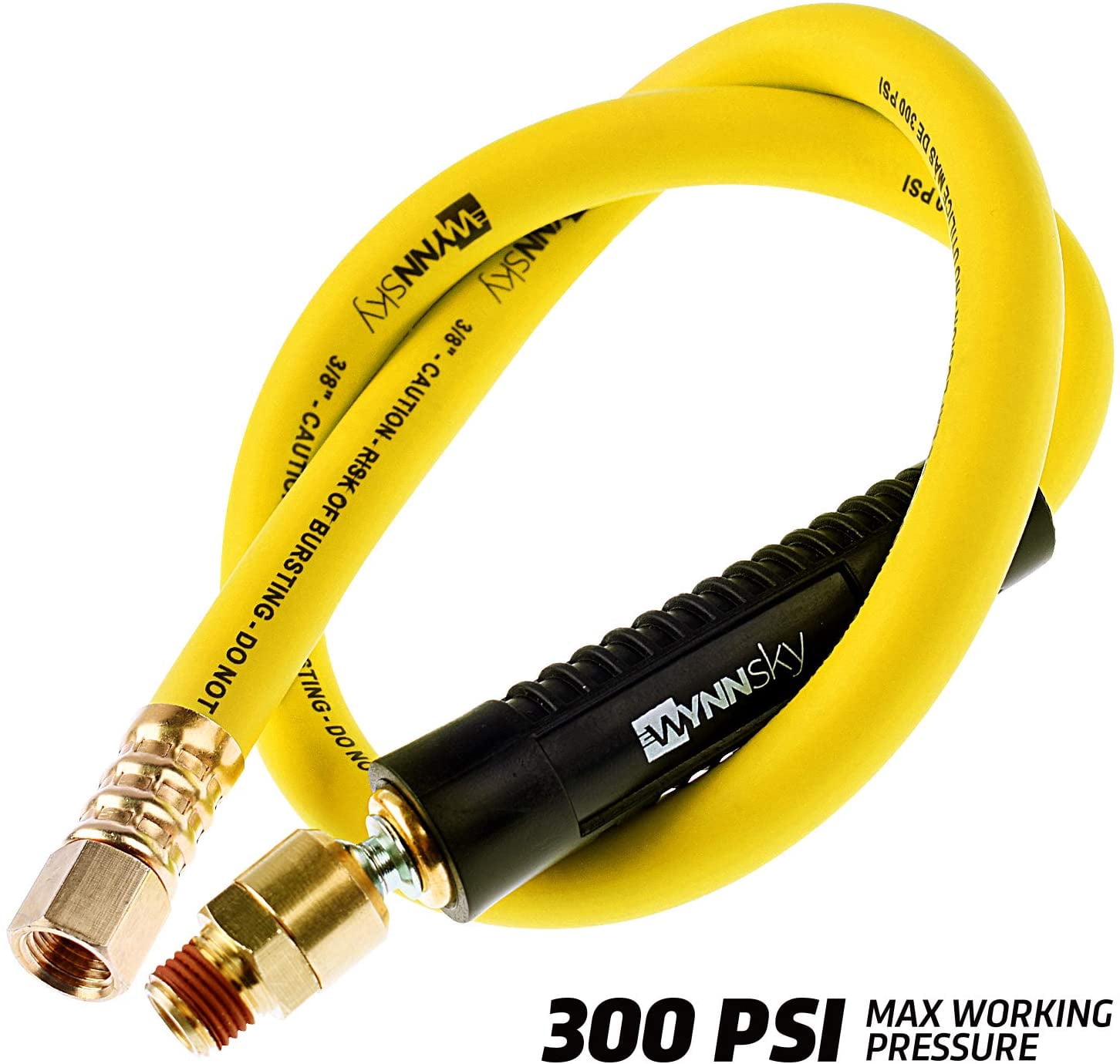 MKEUDQ-Hybrid Lead in Air Hose 3/8" X 30"(1/4 in. MNPT Ball Swivel x 1/4 in. FNPT Ends) 300 PSI Max Working Pressure, Heavy Duty Air Compressor Hose