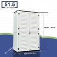 thumbnail image 6 of OULII 1 Pack Durable Waterproof Plastic Storage Cabinet White for Indoor Outdoor Patio Garden Garage 79.53X50.24X29.06in, 6 of 9