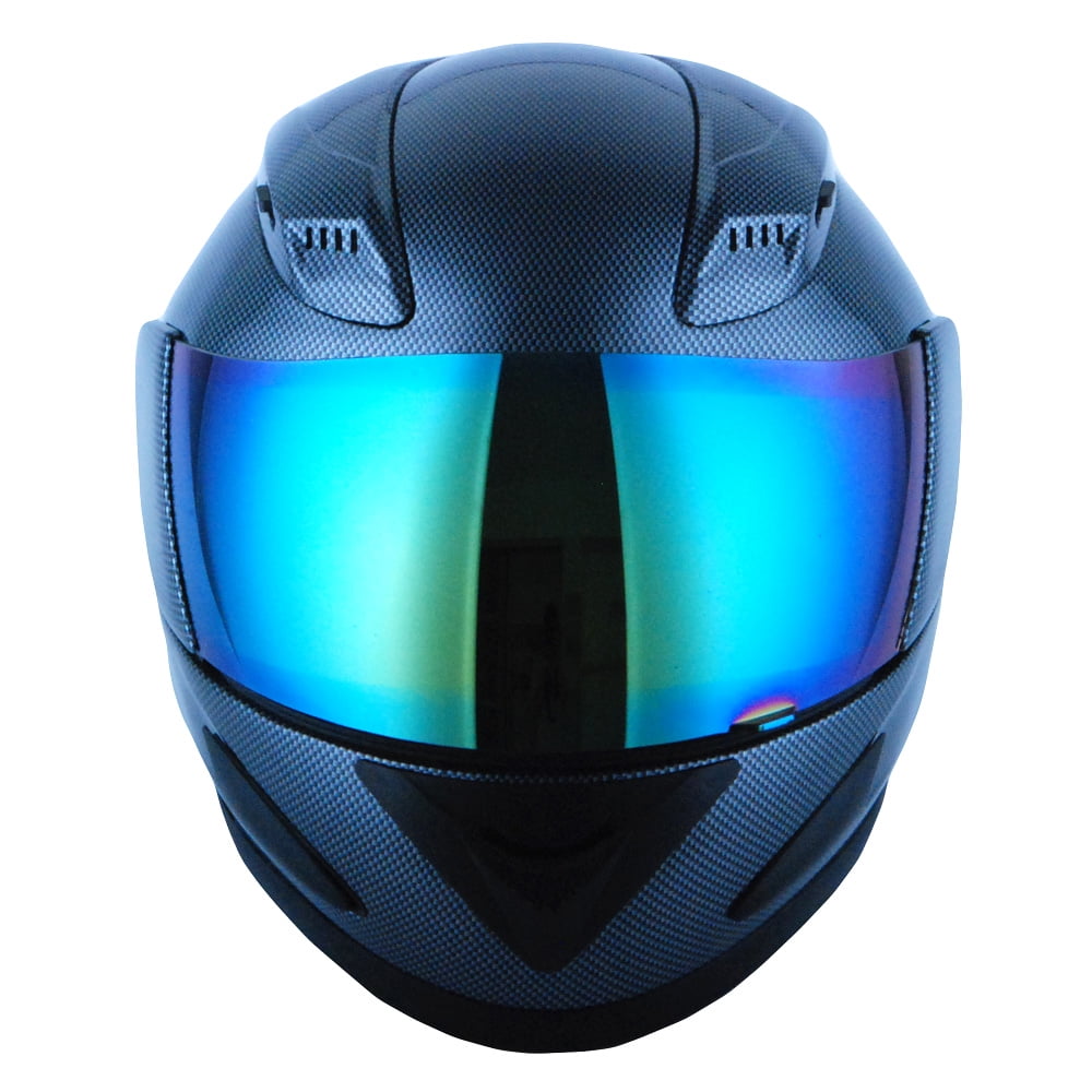 1STORM Adult FULL FACE BIKE MOTORCYCLE HELMET MECHANIC DJ11CLS CARBON FIBER BLACK