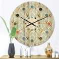 thumbnail image 2 of Designart 'Retro Golden Foliage I' Mid-Century Modern Wood Wall Clock, 2 of 5