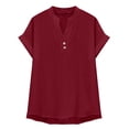thumbnail image 3 of GZWYHT Linen Tops For Women，Solid Color Plus Size Tops Tunic Shirts for Women Womens Summer Tops Blouses for Women Lightweight Casual Blouse Spring Tops, 3 of 8