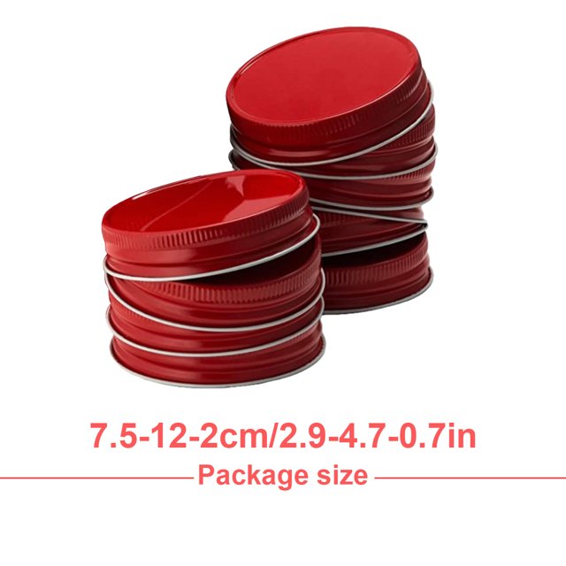 1 Set Standard Mouth Covers Split Type Good Sealing Performance with Silicone Gasket Rustproof Canning Lids Leak-proof Design Red 70MM