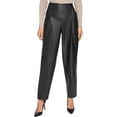 thumbnail image 1 of DKNY Womens Faux Leather Pull On High Rise Dress Pants, black, XL, 1 of 2